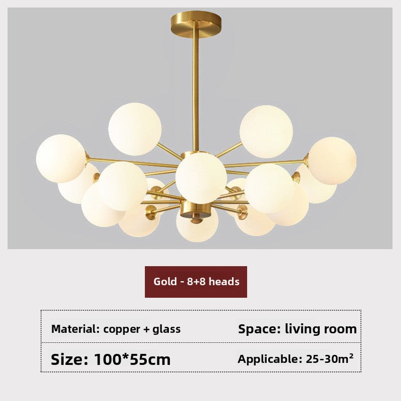 Modern Copper Magic Bean Chandelier LED Lighting