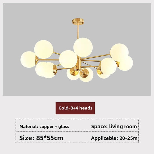 Modern Copper Magic Bean Chandelier LED Lighting