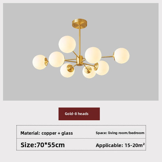Modern Copper Magic Bean Chandelier LED Lighting