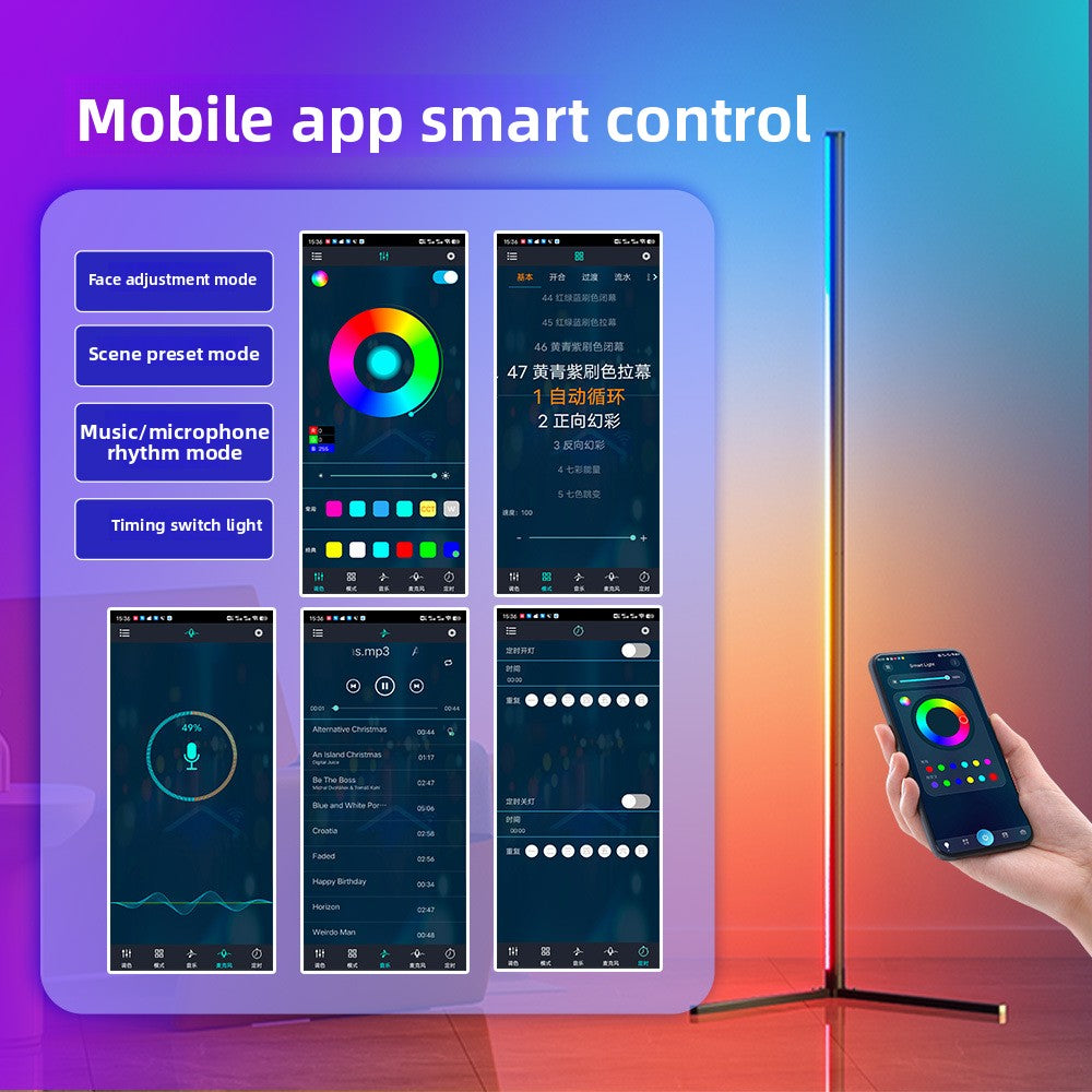 Floor-mounted ambient LED lighting